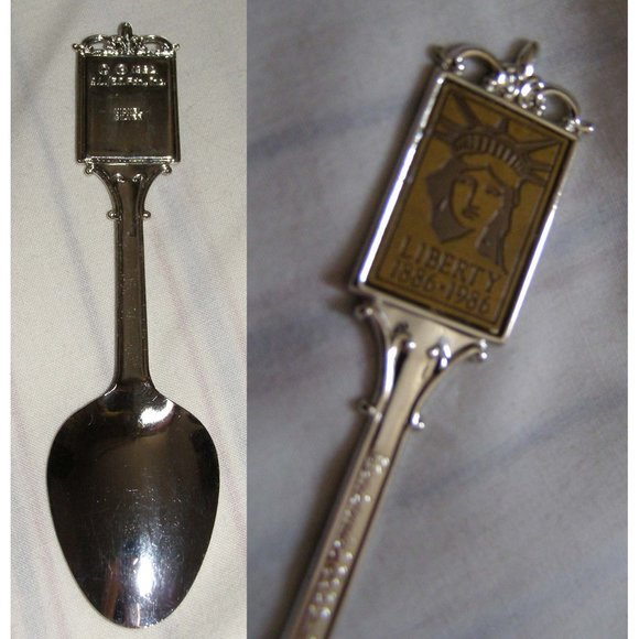Vintage 1982 Nickel Silver SL/EI FDN Inc. Statue of Liberty Centennial Spoon - Picture 3 of 5